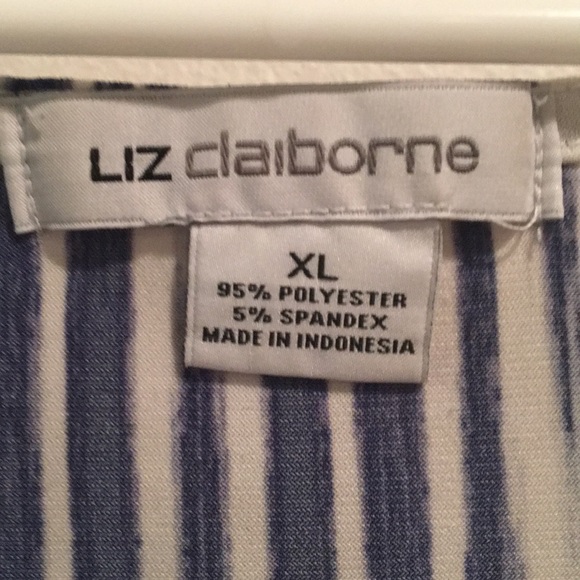 Liz Claiborne- Blue and White Striped Blouse - Picture 6 of 6